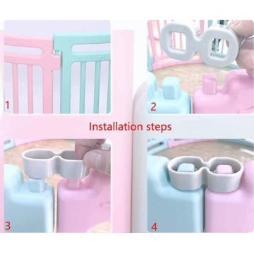 Gardulet loc de joaca Nichiduta Garden Round Play Yard Mint interiorexterior cu margini rotunjite si salteluta inclusa, diametru 150 cm