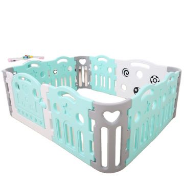 Gardulet loc de joaca Nichiduta Garden Safe Baby GreyBlue cu margini netede, pliabil, poarta cu mecanism de inchidere 182 x 150 x 65 cm