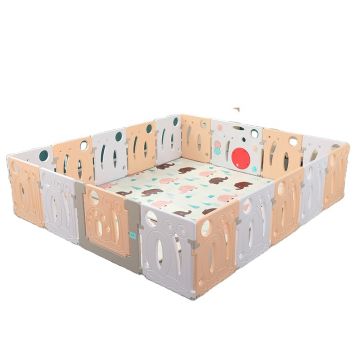 Gardulet loc de joaca NIchiduta Garden Snail PinkWhite pliabil, modular, poarta cu mecanism de inchidere