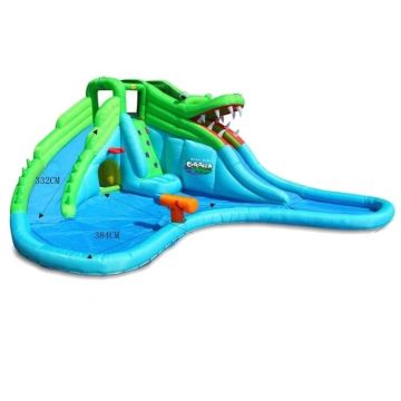Saltea gonflabila Crocodil cu tobogane cu apa