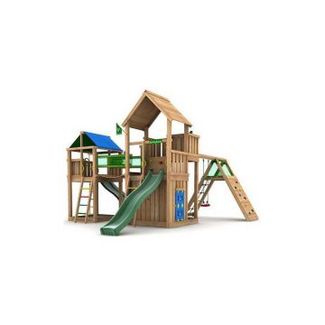 Complex de joaca din lemn cu pod MEGA 2 JUNGLE GYM