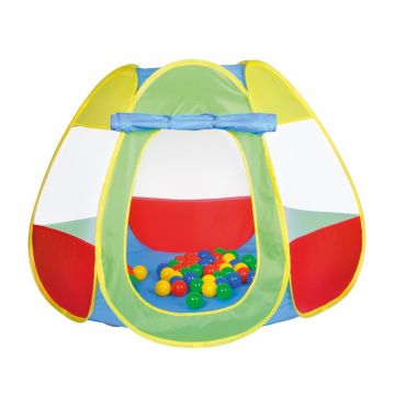 Casuta de joaca cu 50 de bile asortate, Knorr Toys, 100 x 100 x 90 cm, Bellox