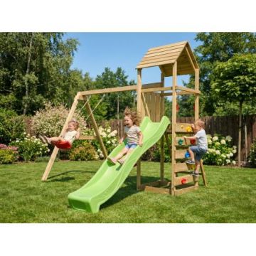 Complex joaca din lemn cu turn si 2 leagane Maxi Play Fungoo