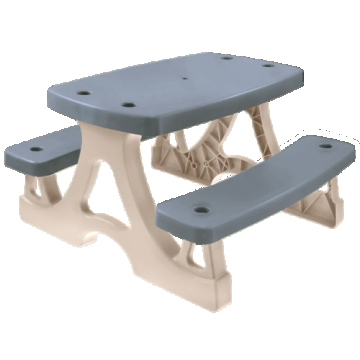 Masuta cu doua banci pentru gradina gri