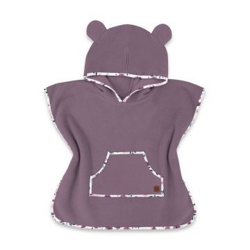 Poncho baie, Qmini, Cu gluga, buzunar si urechi, Materiale certificate Oeko Tex Standard 100, 4 - 7 ani, Heather