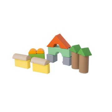 Set 15 blocuri din spuma cu huse detasabile Baby, cu certificat Oeko-Tex, cresa si gradinita