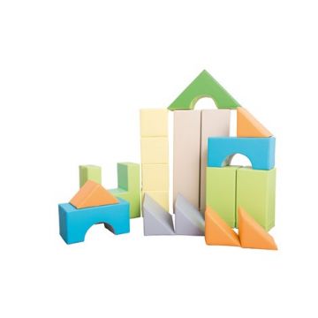 Set 18 blocuri din spuma cu huse detasabile L, cu certificat Oeko-Tex, cresa si gradinita