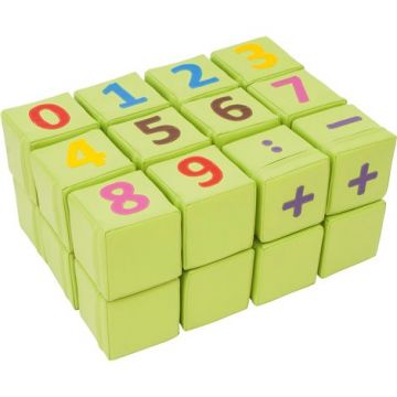 Set 24 cuburi din spuma cu numere, huse detasabile, cu certificat Oeko-Tex, cresa si gradinita