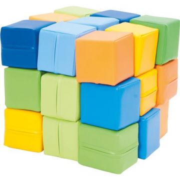Set 27 cuburi din spuma cu huse detasabile, 15x15x15 cm, cu certificat Oeko-Tex, cresa si gradinita