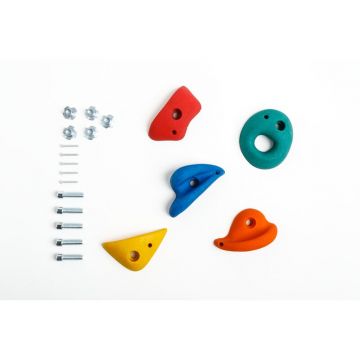 Set 5 pietre pentru escalada, Dice, Medium, Include suruburi pentru fixare, 3 ani+, Multicolor