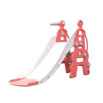 Spatiu de joaca 4 in 1 Nichiduta Garden Tower Red cu tobogan, leagan cu bara de protectie detasabila, jucarie muzicala, cos de baschet, minge si poarta de fotbal