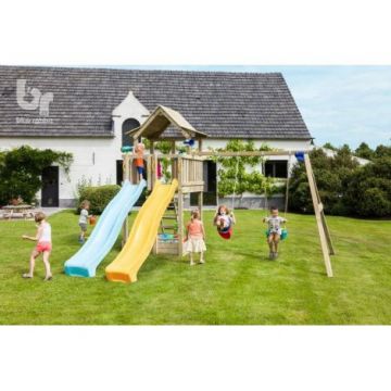 Spatiu De Joaca Blue Rabbit Pagoda cu 2 tobogane- Swing Modul