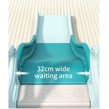 Spatiu de joaca pentru copii Nichiduta Garden Tower Blue interiorexterior 3in1 cu tobogan, leagan cu bara de protectie detasabila, jucarie muzicala, cos de baschet si mingie inclusa