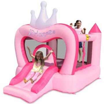 Spatiu de joaca gonflabil Castel printese, cu loc de joaca si tobogan, Happy Hop 9773
