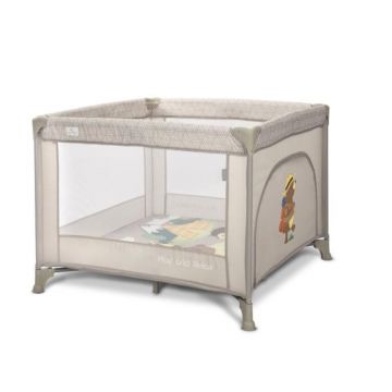 Tarc de joaca, Lorelli Play N Relax, 100 x 100 x 75 cm, deschidere laterala, geanta de transport, Beige Camping