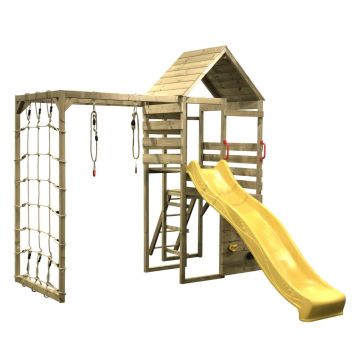 Turn de joaca cu 2 platforme, Wendi Toys, panou de catarare, tobogan si modul de gimnastica