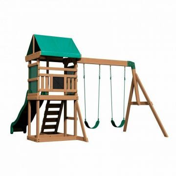 Turn din lemn Buckley Hill cu leagane si tobogan