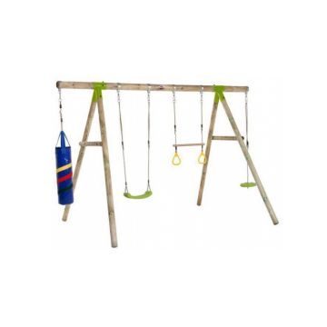 Leagan din lemn pentru 4 copii Capuchin® Plum