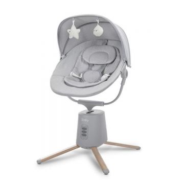 Leagan electric pentru bebelusi, Lorelli Storky, bluetooth, telecomanda, 5 viteze de leganare, Grey